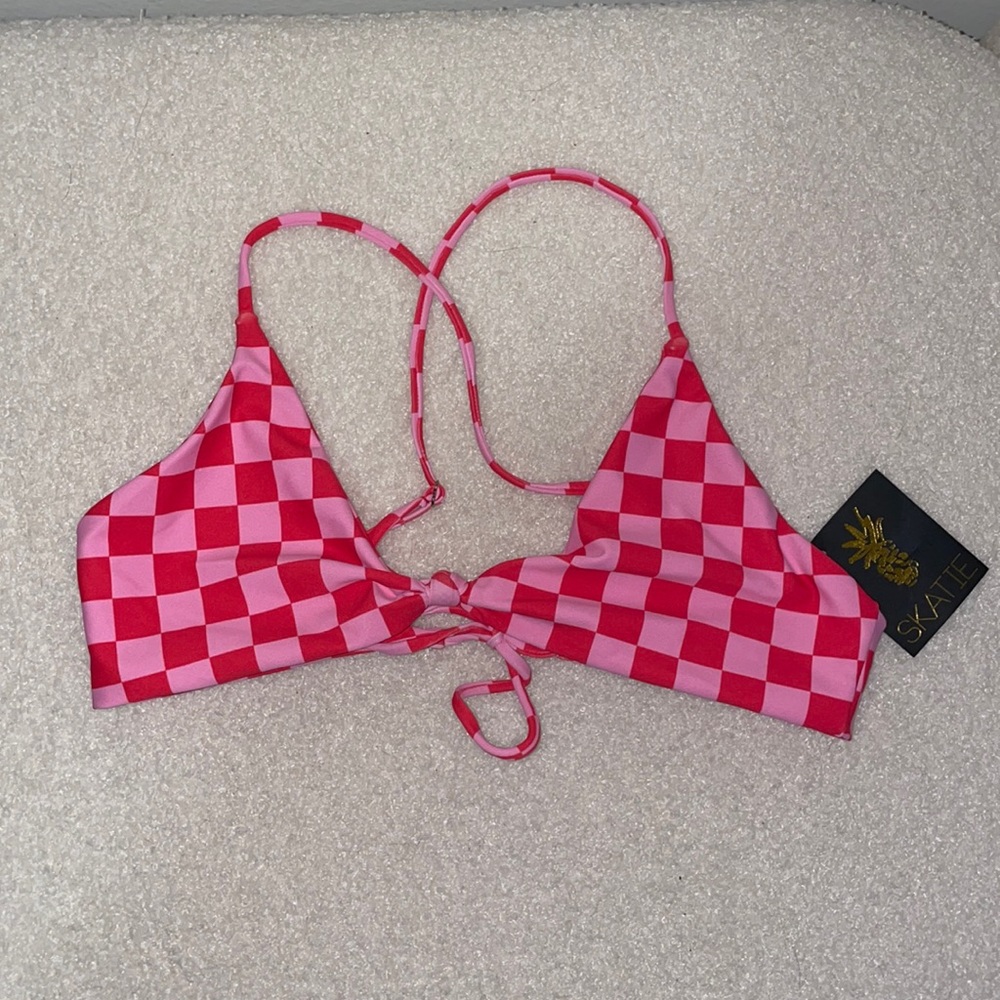 Skatie Sarah top - checkered Daytona print